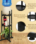 ecofynd Ecofynd HydroNest 2-Tier Black Water Dispenser Stand with Storage Shelf