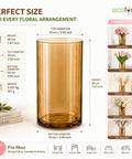 ecofynd 3.9 Inch Glass Flower Vase for Fresh & Artificial Flowers