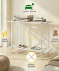ecofynd 2-Tier White Metal Luggage Rack