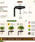 ecofynd 1 Pack Cora Wall Mounted Metal Plant Stand with Hanging Hook