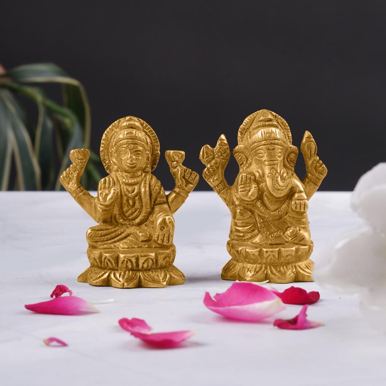Lord Ganesh Goddess Lakshmi Pair Idol