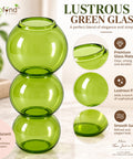 ecofynd Triple Bubble Green Glass Vase – Modern, Minimalist & Versatile