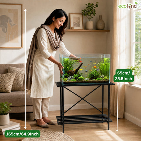 ecofynd 2-Tier Black Fish Tank Stand