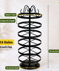 ecofynd Ecofynd 6-Tier Rotating Jewelry Organizer Stand with 144 Holes, Black Metal Earring Holder