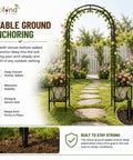 ecofynd 5 Feet High x 4 Feet Wide Black Graden Arch Plant Stand