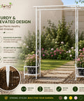 ecofynd 8 Feet High x 5 Feet Wide White Graden Arch Plant Stand