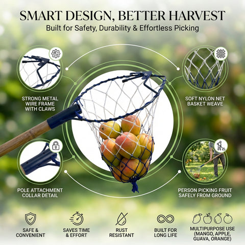 ecofynd Ecofynd Blue Fruit Picker Net for Mangoes & Tree Fruit Harvesting