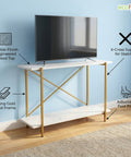 ecofynd Elix 47 Inch TV Stand – Modern Multipurpose Utility Console
