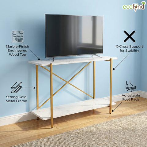 ecofynd Elix 47 Inch TV Stand – Modern Multipurpose Utility Console