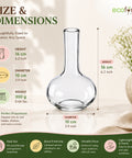 ecofynd 4.1 Inches Glass Vase for Flower Plants