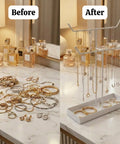 ecofynd Ecofynd 2-Tier Jewelry Hanger Stand with Storage Tray (White)
