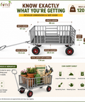 ecofynd Heavy Duty Metal Dump Cart Trolley for Material Handling
