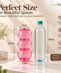 ecofynd Triple Bubble Pink Glass Vase – Modern, Minimalist & Versatile