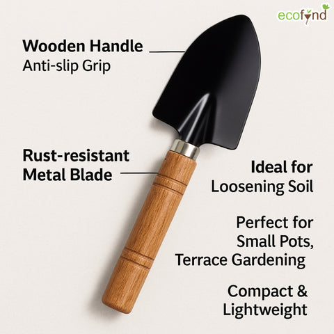 ecofynd Medium Trowel with Wooden Handle – Durable Garden Soil & Compost Scoop