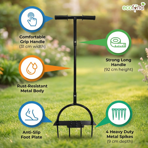 ecofynd Ecofynd DeepRoot Lawn Aerator Tool with 4 Metal Spikes