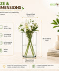 ecofynd 4 Inches Glass Flower Vase for Fresh & Artificial Flowers