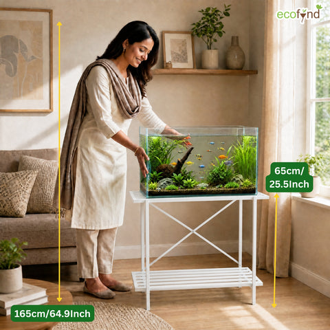 ecofynd 2-Tier White Fish Tank Stand