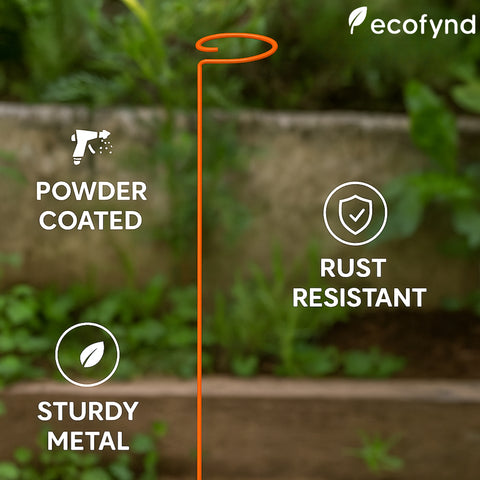 ecofynd Set of 10 Metal Plant Trellis – 18 Inch Rust-Resistant Stake
