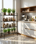 ecofynd 4-Tier Multipurpose Foldable kitchen rack Heavy Duty Metal Storage Rack for Kitchen Organizer