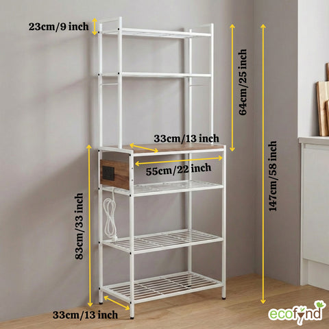 ecofynd 5-Tier Storage Rack with Electricity Board for Kitchen Organizer