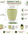 ecofynd 4 Inch Ceramic Plant Pots with Drainage Hole
