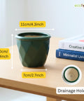 ecofynd Ecofynd Dark Green 4.3 Inch Cachepot Planter with Drainage Hole for Desk