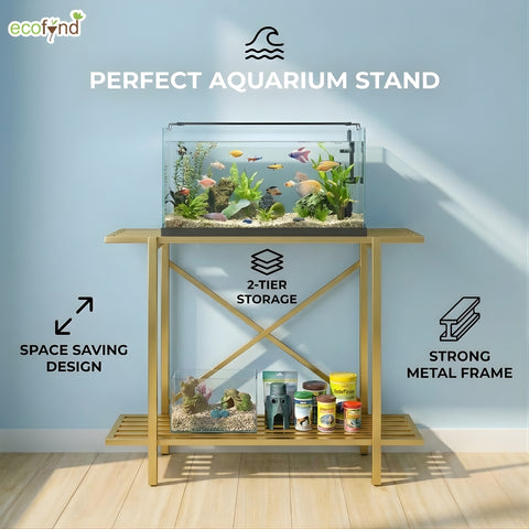 ecofynd 2-Tier Gold Fish Tank Stand