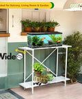 ecofynd Aqua Lift 2-Tier Metal Plant Stand – Strong & Multi-Purpose Design