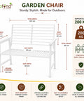 ecofynd 2 Seater Garden Bench for Indoor & Outdoor Park
