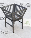 ecofynd Foldable Iron Fire Pit – Heavy Duty, High Heat & Portable