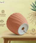 ecofynd Ecofynd Peach Twisted 4 Inch Ceramic Cachepot Planter for Indoor Plants