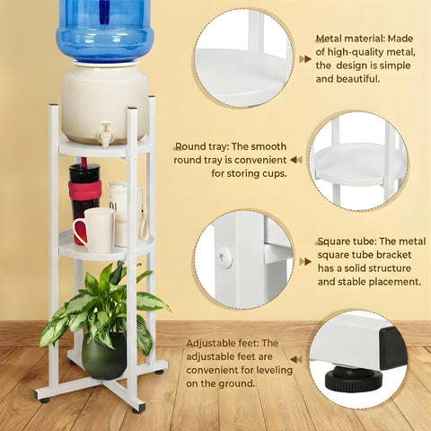 ecofynd Ecofynd HydroNest 2-Tier White Water Dispenser Stand with Storage Shelf