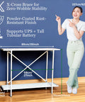 ecofynd 2-Tier White UPS Stand for Home and Office