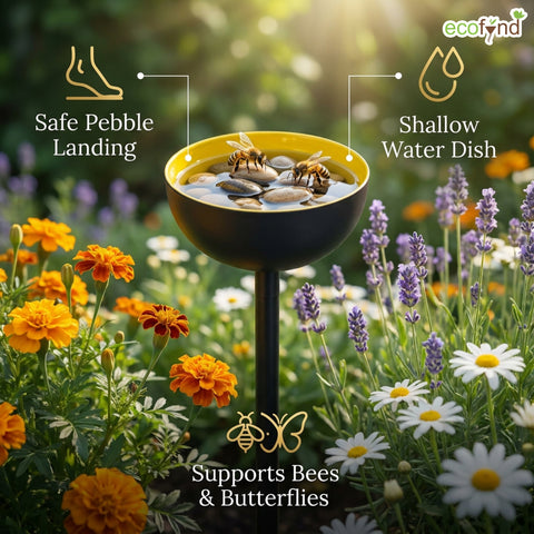 ecofynd Ecofynd Bee Watering Station with Decorative Garden Stake (Yellow)