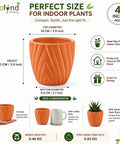 ecofynd 4 Inch Ceramic Plant Pots with Drainage Hole