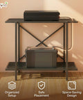 ecofynd 2-Tier Black UPS Stand for Home and Office
