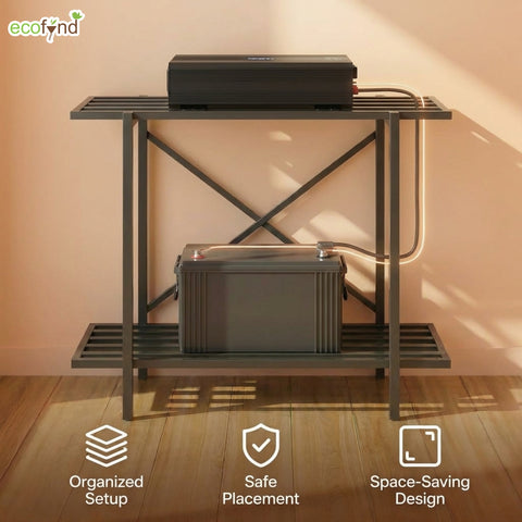ecofynd 2-Tier Black UPS Stand for Home and Office