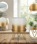 ecofynd Ecofynd Lucas Tabletop Metal Planter with Gold Stand
