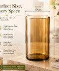 ecofynd 3.9 Inch Glass Flower Vase for Fresh & Artificial Flowers