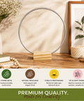 ecofynd 1 Piece Circle 10 Inch Metal Craft Hoops with Wood Holder