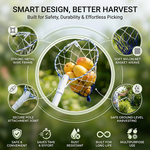 ecofynd Ecofynd White Fruit Picker Net for Mangoes & Tree Fruit Harvesting