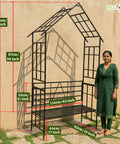 ecofynd Ecofynd Black Arbor 2 Seater Garden Bench for Outdoors Hut Shaped