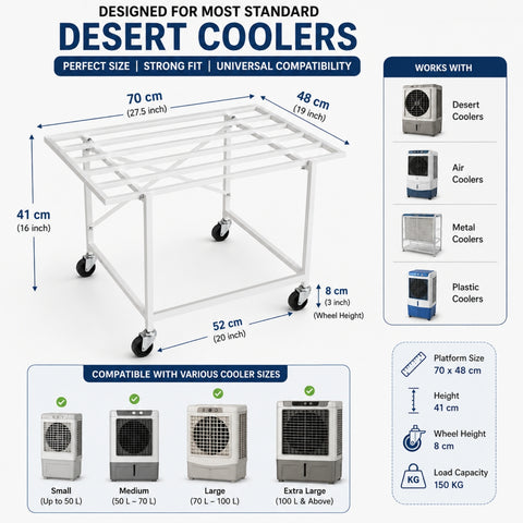 ecofynd Ecofynd GlideBase Heavy-Duty White Cooler Trolley with 360° Rotating Wheels