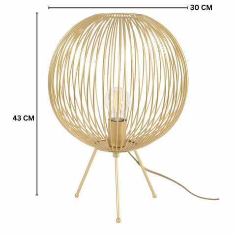 Ecofynd Ecofynd Round Metal Table Lamp – Gold Utility Light