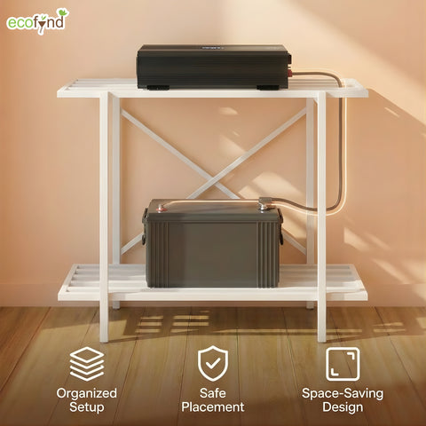 ecofynd 2-Tier White UPS Stand for Home and Office