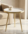 ecofynd Multipurpose 17 Inch Coffee Table with Strong Metal 3 Legs