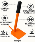 ecofynd Heavy Duty Garden Hand Hoe with Handle – Orange