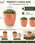 ecofynd 4 Inch Ceramic Plant Pots with Drainage Hole