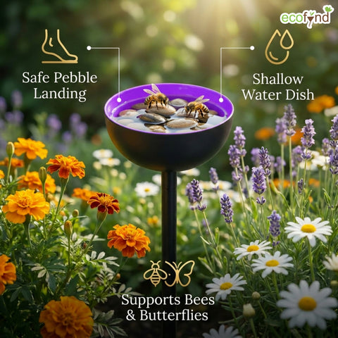 ecofynd Ecofynd Bee Watering Station with Decorative Garden Stake (Purple)