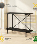 ecofynd 2-Tier Black Metal Luggage Rack